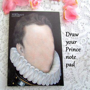 DRAW A FACE on YOUR PRINCE CHARMING! NOTE PAD, NATIONAL PORTRAIT GALLERY, LONDON